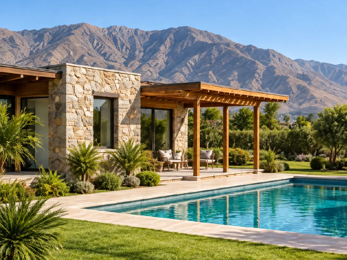 Casa de campo con piscina y jardín
